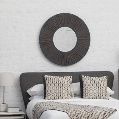 Orsina Barn Antique Wood Wall Mirror from B&Q