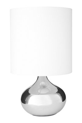 Orsina White Table LampMinimalist Black Metal Frame With White Fabric ShadeClean Silhouette For Soft Ambient from B&Q