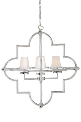 Orsina Arabesque Pendant LightMoorish Chrome Ceiling Light With Fabric LampsExotic Style Pendant Lighting from B&Q