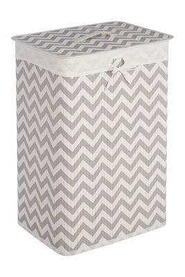 Orsina White & Grey Bamboo Laundry HamperLidded Laundry Basket For BathroomLaundry Container For Utility Room from B&Q