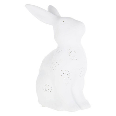 Orsina White Ceramic Rabbit Night LightDecorative Animal Lamp For Kids' NurserySoft Ambient Bedside Glow Lamp from B&Q