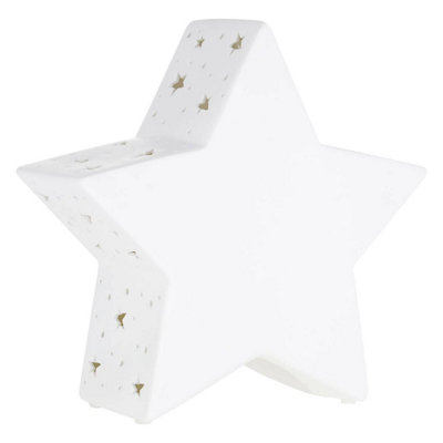 Orsina Kids Star Night LightPlayful Yellow Ceramic Star With Warm Gentle GlowProvides Reassuring Light from B&Q
