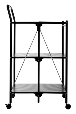 Orsina Compact Design Black Rectangular Folding Kitchen TrolleySturdy Kitchen Trolley For Entertaining Guests from B&Q