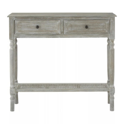 Premier Housewares Grey Interiors By Premier Heritage Two Drawer Rectangular Console Table