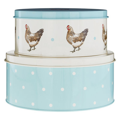 Orsina Round Cake TinsSet Of 3 Nesting Tins With Charming Vintage-Inspired PrintsIdeal For Storing Cakes