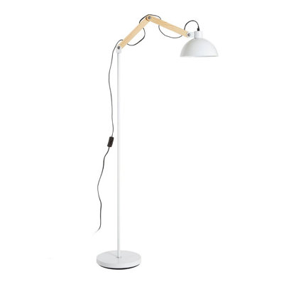 Orsina Sleek White Wood And Metal Floor LampSturdy Design Bedroom Floor LampHighly Manoeuuvrable Modern Lamp from B&Q