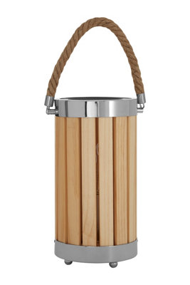 Orsina Slatted Table Lamp With Silver Trim & Rope DetailCylindrical Lamp With Raised FeetRustic Accent Lamp from B&Q