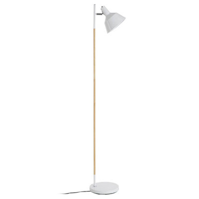 Orsina Slimline Design Of White Wood And Metal Floor LampSturdy And Stable Bedroom LampSleek Livingroom Lamp from B&Q