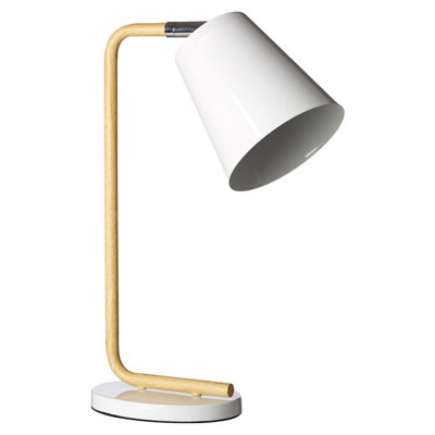 B&Q -  Scandi Style White Table LampFlexible Lighting Of Bedside Table LampContemporary Livingroom Table Lamp