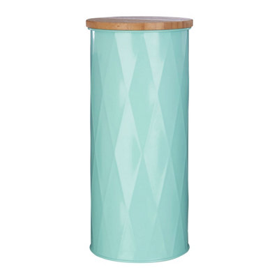 Orsina Rhombus Green Metal Large Storage CanisterSingle Canister from B&Q