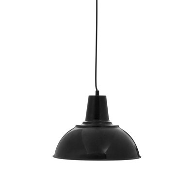 Orsina Luxe Black Pendant Light With Angled TopSculpted Ripple Shade Hanging LampIndustrial Ceiling Fixture from B&Q