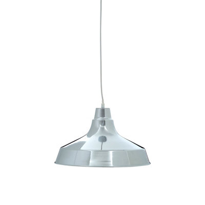 Orsina Chrome Metal Pendant LightReflective Chrome Ceiling Light With Wide ShadeModern Pendant Lighting from B&Q