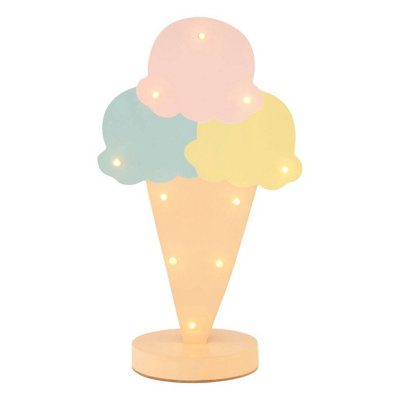Orsina Ice Cream Led LightPastel-Coloured Kids Night LightBedroom Lamp With 10 LedsFun Ice Cream Cone Design from B&Q