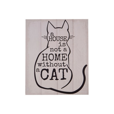Orsina Cat Wall PlaqueCharming Wooden Sign With Artistic Cat IllustrationRustic Finish Adds Whimsy To Hallways from B&Q