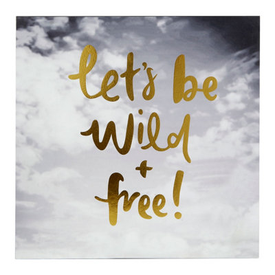 Orsina Lets Be Wild & Free Wall PlaqueAdventure-Inspired Typography On Rustic Wood from B&Q