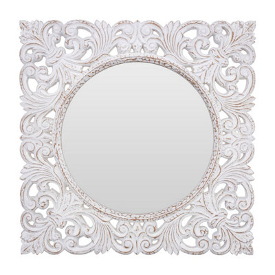 Orsina Helga Antique White Wall Mirror from B&Q
