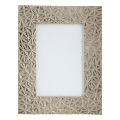 Orsina Prisma Grey Photo FrameTextured Geometric Design With Matte Grey FinishFreestanding Display For 4X6 from B&Q