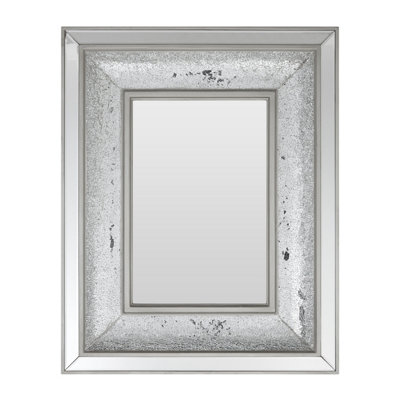 Orsina Boutique Style Wall Mirror With Decorative Mosaic InlayBevelled Frame Rectangular Mirror For Living Room from B&Q