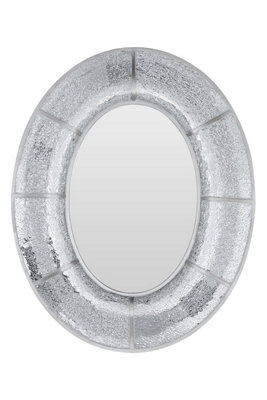 Orsina Oval Wall Mirror With Mosaic Glass FrameDecorative Boutique Mirror With Smooth Curved DesignMdf Mirror from B&Q