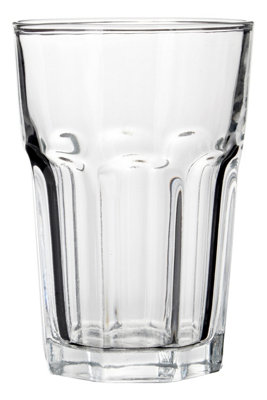 B&Q -  Versatile Set Of 4 Luxor Clear Glass Tumblers 360MlFluted Glassware Drinking GlassSturdy Glass Tumbler