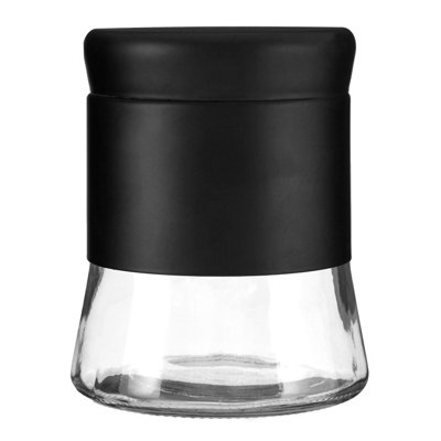 Orsina Black Steel Wrap Glass Storage Jar800Ml CapacityModern Design With Grey Steel LidKitchen Storage from B&Q