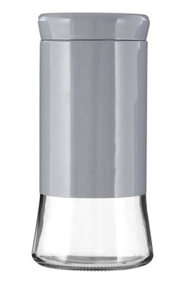 Orsina Grey Steel Wrap Glass Storage Jar1500Ml CapacityModern Design With Grey Steel LidKitchen Storage from B&Q