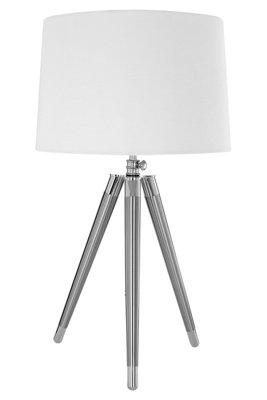Orsina Tripod Table Lamp With Cream Linen ShadeModern Linen Shade Table Lamp With Metal Tripod Stand from B&Q