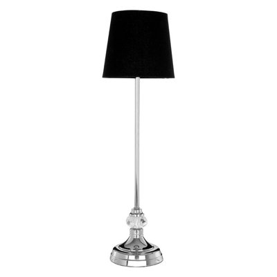 Orsina Black And Silver Table Lamp With Uk PlugCrystal Base And Diffusing Black ShadeBoutique Accent Lamp from B&Q