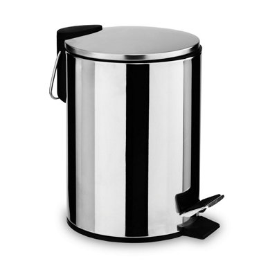 Orsina 3 Litre Pedal Bin With Soft Close LidCompact Metal Bin With Removable Inner BucketIdeal For Bathrooms from B&Q