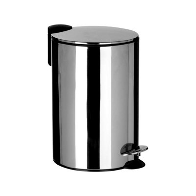 Orsina 12 Litre Pedal Bin With Soft Close LidCompact Metal Bin With Removable Inner BucketIdeal For Bathrooms, from B&Q