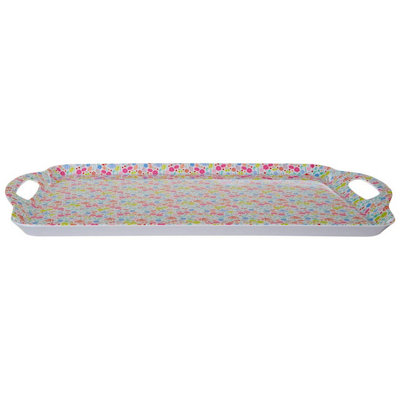 Orsina Floral Design Casey Sandwich Tray With HandlesCurved Contemporary Dining TrayFunctional Breakfast Tray from B&Q