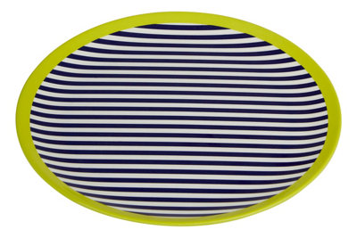 Orsina Floral Design Stripe Side PlateCurved Contemporary Breakfast PlateFunctional Breakfast Side Plate from B&Q