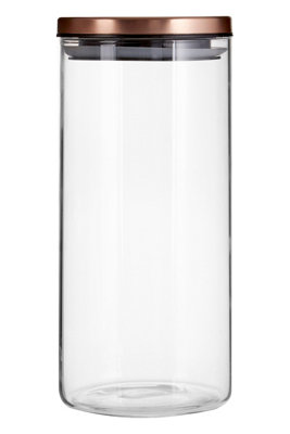 Orsina Practical Design Rose Gold Lid 1300Ml Storage JarElegant House Spice JarsDurable Organizer For Kitchen from B&Q