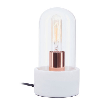 Orsina Nordic Style Bell Lamp With White Marble BaseMarble Construction Of Bedside Table LightSleek Modern Lamp from B&Q
