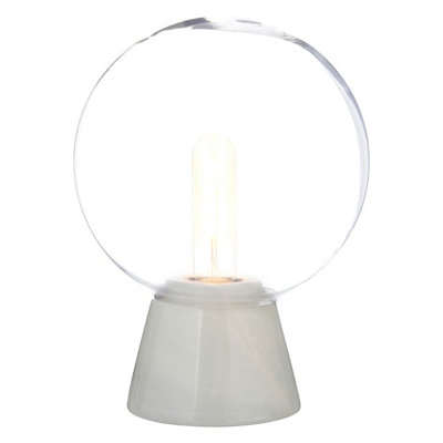 Orsina Contemporary Globe Lamp With White Marble BaseContrasting Bedside Table LightVersatile Modern Lamp from B&Q