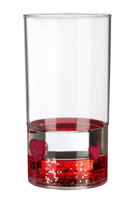 Orsina Acrylic Hearts Pattern Tumbler from B&Q