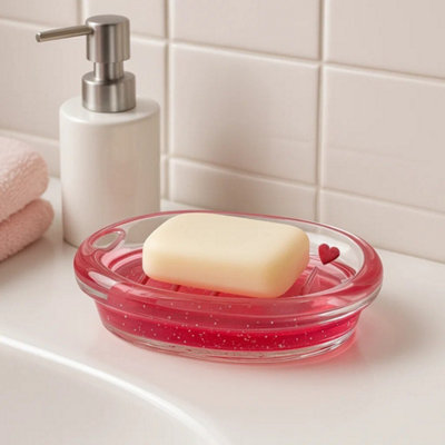 Orsina Acrylic Hearts Soap Dish from B&Q