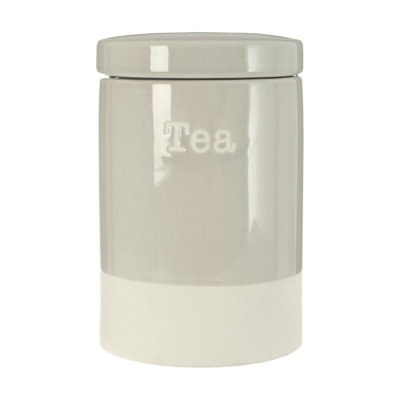 B&Q -  Jura Grey Tea CanisterSingle Canister