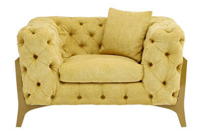 Orsina Vibrant Pistachio Fabric ArmchairCitron Upholstered Occassional ArmchairDurable Accent Armchair from B&Q