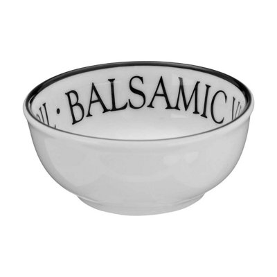 Orsina Set Of 2 Porcelain Dipping Bowls,perfect Giftable Porcelain Bowl Set,glazed White Bowls With Black Lettering from B&Q