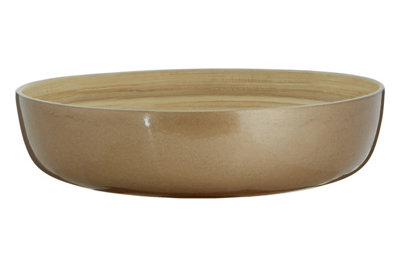 B&Q -  Kyoto Gold Salad Bowl With Raised Edges