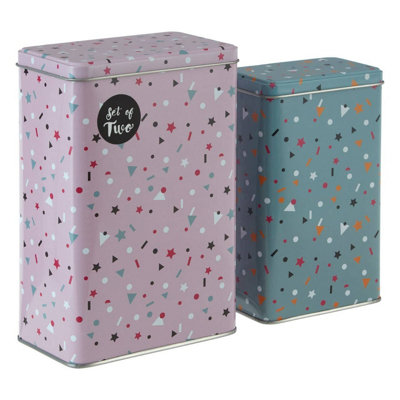 Orsina Cosmic Design Set Of 2 Stellar Storage CanistersVersatile Tall Food ContainerAirtight Storage Canister from B&Q