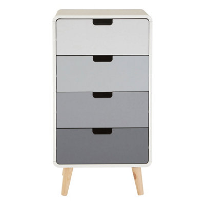 Orsina Contemporary 4 Drawer CabinetAmple Storage Space Bedside CabinetRenewable Pine Wood Legs Storage Cabinet from B&Q