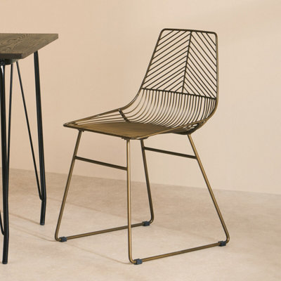 Orsina Interioirs By Premier Comfortable Small Bronze Metal Wire ChairMetal Chair For KitchenOutdoor Tapered Metal Chair For Patio from B&Q