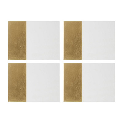 Orsina Set Of Four Dipped White And Gold PlacematsContemporary Heat Resistant Dining Mats from B&Q