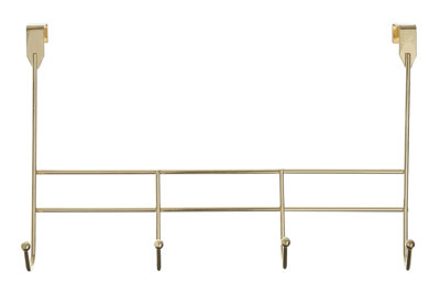 Orsina Functional 4 Hook Champagne Gold Over Door HangerStylish Over Door Coat HangerSturdy Design Hanging Rack from B&Q