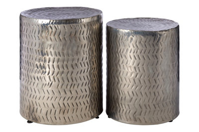 Orsina Set Of 2 Nickel Finish Stools from B&Q