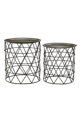 Orsina Set Of Two Templar Zinc And Black Iron Tables from B&Q