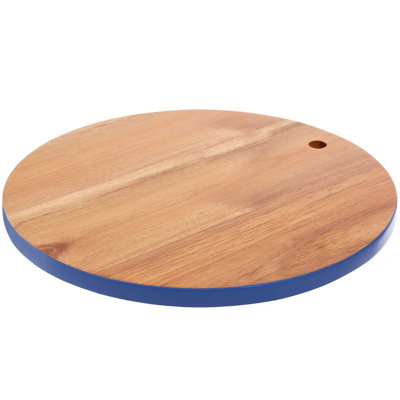 Orsina Socorro Round Blue Edge Chopping Board from B&Q