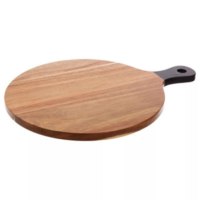 Orsina Acacia Wood Chopping And Serving BoardDurable Black Handle Cutting Board For Kitchen from B&Q